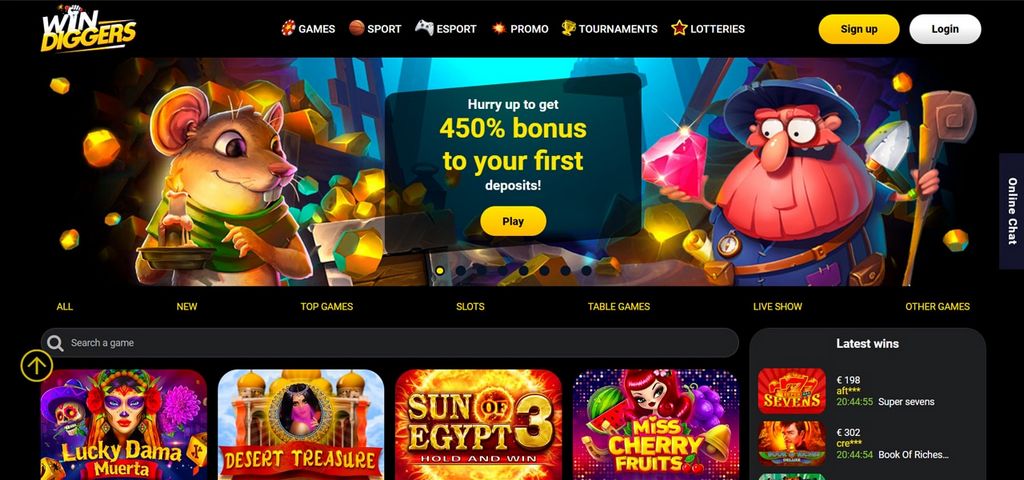 Win Diggers Casino Site Evaluation: Get a Reward 450% up to euro 3,000